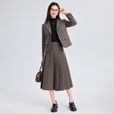 批发名媛气质小个子西服半身裙两件套女秋冬气质女神范<b class='q'>短款</b>西装外套