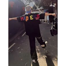 实价 刺绣100%纯棉/220克超爽棉男女情侣款短袖t恤女