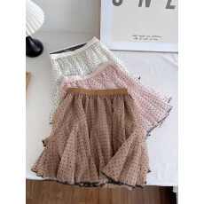 批发设计感小众波点a字半身裙女夏季新款韩版高腰小个子短裙显瘦减龄