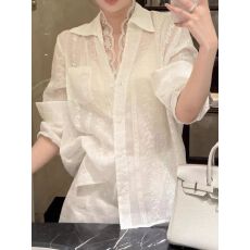 批发法式蕾丝花边拼接防晒<b class='q'>衬衫</b>女2025早秋季小众上衣独特绝美气质<b class='q'>衬衣</b>