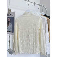 批发<b class='q'>韩版</b>时尚气质长袖蕾丝上衣女2026春高级感洋气减龄百搭打底衫上衣