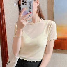 批发网纱打底衫女<b class='q'>夏季</b>韩版设计别致冰丝t恤配吊带裙内搭百搭短袖上衣