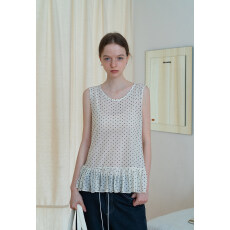 批发波点网纱吊带<b class='q'>背心</b>罩<b class='q'>衫</b>女春夏季无袖芭蕾风韩系气质叠穿百搭上衣