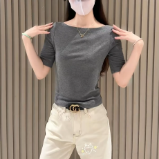 批发鹭岛故事黑色一字肩中<b class='q'>袖</b>t恤女春秋修身五分<b class='q'>袖</b>打底衫百搭半<b class='q'>袖</b><b class='q'>上衣</b>