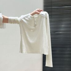 批发大码显瘦高级感拉链长袖t恤女秋冬新款修身时尚加绒上衣ins潮