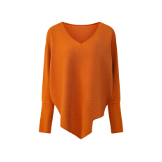 批发韩系慵懒风蝙蝠袖V领针织衫女秋冬穿搭宽松显瘦软糯<b class='q'>长袖</b>打底毛衣