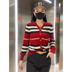 批发<b class='q'>秋</b>冬季新款修身显瘦上衣女装V领毛衣休闲百搭条纹长袖时尚针织衫