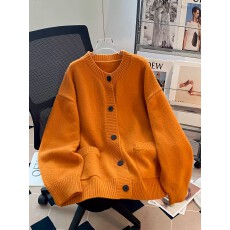 批发<b class='q'>男</b>女同款毛衣外套女2025秋冬新款韩系穿搭宽松慵懒风针织开衫上衣