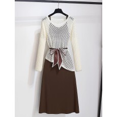 批发今年流行爆款长袖镂空<b class='q'>针织</b><b class='q'>罩衫</b>