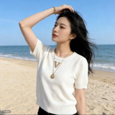 批发轻奢小众灰色针织短袖T恤女2026年夏季新款时髦减龄时尚气质上衣