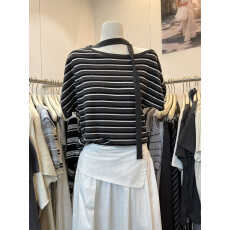 批发2026年春夏新款韩版十三行宽松斜肩慵懒风减龄显瘦百搭套头针织衫