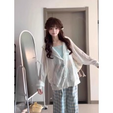 批发镂空白色防晒针织<b class='q'>开衫</b>薄外套女夏季2025新款短款外搭长袖罩衫上衣