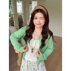 批发韩系百搭长袖<b class='q'>圆领</b>防晒<b class='q'>开衫</b>女2025春宽松显瘦薄款<b class='q'>针织</b>上衣