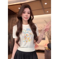批发夏季新款涂鸦花卉减龄时尚<b class='q'>罩衫</b>上衣