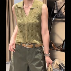 批发别致复古气质针织衬衫背心女秋冬毛衣内搭打底衫V领无袖上衣