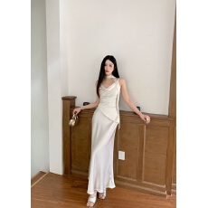 批发<b class='q'>大码</b>女装2026夏季新款法式名媛缎面鱼尾裙假两件吊带高级感连衣裙