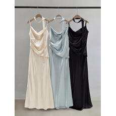 批发大码女装2026夏季新款法式名媛缎面鱼尾裙<b class='q'>假两件</b>吊带高级感<b class='q'>连衣裙</b>