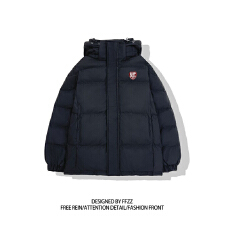 批发美式复古重磅520克加厚可脱卸帽纯色棉服男女同款中性面包服
