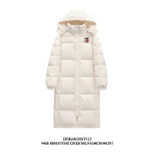 重磅580克 设计感可脱卸帽过膝长款棉服男女同款厚款保暖面包服