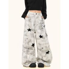 批发原宿流行ins简约文艺日系新款牛仔裤时尚百搭慵懒潮流气质