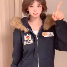 毛领可拆卸连帽卫衣女2025秋冬新款加绒加厚宽松拉链开衫外套