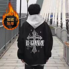 批发美式复古黑色棒球服加绒外套男女 中性 秋<b class='q'>冬</b>季酷感宽松飞行员夹克