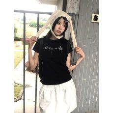 1*1纯棉 常规款正肩常规短袖 高弹力新款夏季修身显瘦洋气上衣