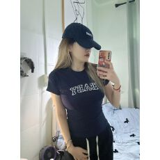 批发现huo【40支230克95%棉+5%氨纶后包领】高弹修身常规正肩t恤女