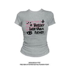 批发40支+92%棉+8%氨纶】圆领短袖印花<b class='q'>T</b><b class='q'>恤</b>女修身夏季新款甜辣紧身显瘦