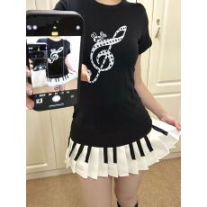 原版做法纯棉220克40支食毛+手感有弹力印花修身收腰短袖t恤女