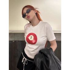 批发1*1纯棉 高弹力新款夏季短袖短款搭配<b class='q'>高腰</b>裤修身显瘦洋气上衣