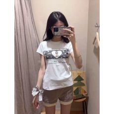 现huo40支230克95%棉+5%氨纶后包领高弹修身常规正肩t恤女