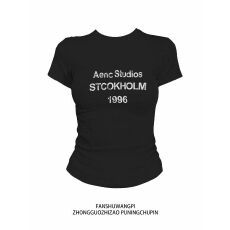 批发40支纯棉220g1x1罗纹92棉8氨纶#美式短袖<b class='q'>t</b><b class='q'>恤</b>女夏季字母印花甜辣妹