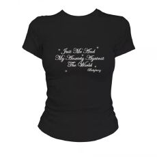 批发40支+92%棉+8%氨纶】圆领短袖印花T恤<b class='q'>女</b>修身夏季<b class='q'>新款</b>甜辣紧身显瘦