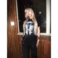 特价40支230克92%棉+8%氨纶高弹力正肩印花短袖T恤女
