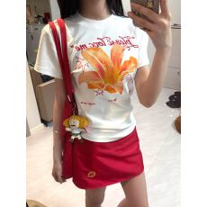 批发原版做法纯棉220克40支食毛+手感有弹力印花修身收腰短袖t恤女