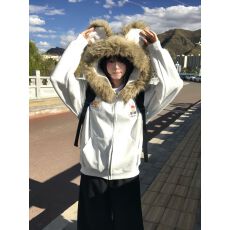 # 薄款/加绒 原版好做工 刺绣 毛领可拆卸纯棉华棉复合