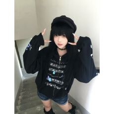 秋冬爆款#防棉华棉复合牛奶丝300克+银狐绒400克拉链外套音符字母