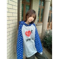# 薄款/加绒 全印花 后包领纯棉华棉复合卫衣女