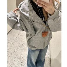 批发实价【天鹅绒复合牛奶丝/银狐绒 带<b class='q'>小熊</b>】美式腊肠狗百搭<b class='q'>卫衣</b>