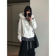 批发薄款/加绒 （大毛领）可拆卸(纯棉华棉） 毛领卫衣外套<b class='q'>男</b>女