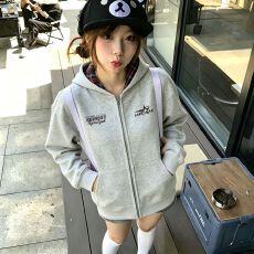 批发<b class='q'>纯棉</b>华棉复合薄款320克/加绒420克布面+手感印花<b class='q'>开衫</b>格子外套女