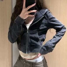 批发韩系穿搭设计感连帽短款黑色卫衣外套百搭辣妹<b class='q'>开衫</b>上衣2026秋冬女