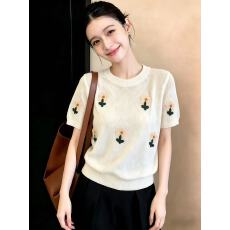 批发实拍大码~2026新款韩版宽松显瘦圆领短袖针织衫女毛衣薄款上衣女