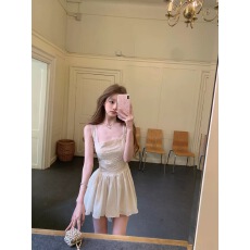 05/13 20:00 你的懒懒llan暮雾丁香双层压褶重工蕾丝连衣裙女