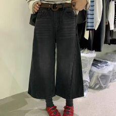批发复古水洗宽松阔腿裤牛仔裤2026新款女<b class='q'>春</b>夏流行爆款裤子潮流简约