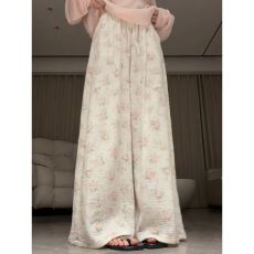 批发慵懒碎花休闲<b class='q'>裤</b>女夏季2026新款高腰宽松垂感小个子显瘦休闲阔腿<b class='q'>裤</b>