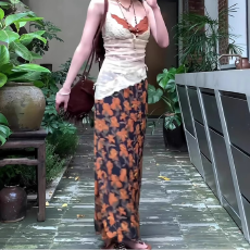 批发法式复古碎花高级感显瘦长裙纯欲漂亮减龄百搭慵懒感度假风半身裙