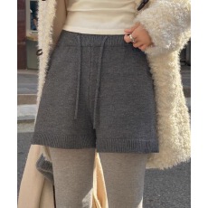 批发韩版chic秋冬新 时尚舒适系带松紧腰百搭休闲针织<b class='q'>短裤</b>