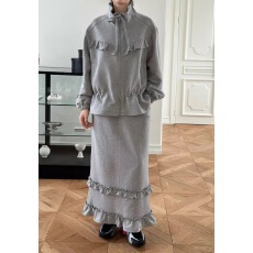 批发韩国<b class='q'>代购</b><b class='q'>东大门</b>春新款空气层花边设计高腰显瘦长款裙半身裙